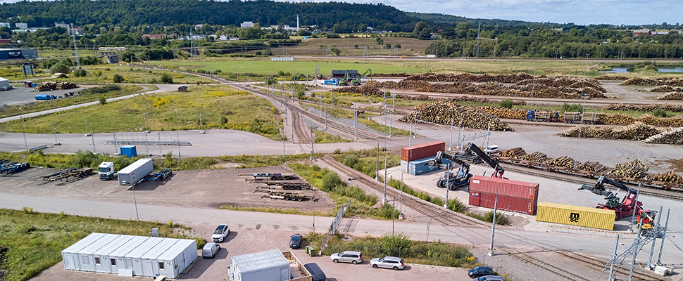 Flygbild över Marjarp industriområde.